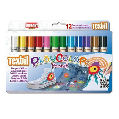 Farby w sztyfcie Playcolor Textil One 12 kolorów 