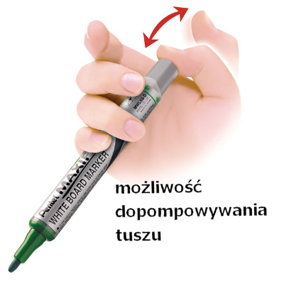 Marker z tłoczkiem dozującym płynny tusz do końcówki czarny