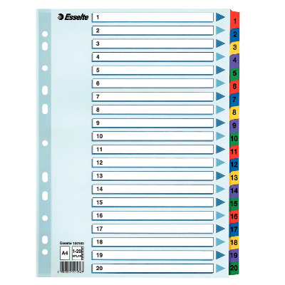 Przekładki kartonowe Mylar A4/1-20 Esselte