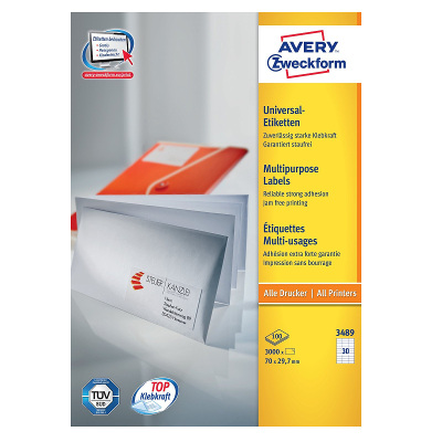 Etykiety uniwersalne Avery Zweckform 70 x 29,7