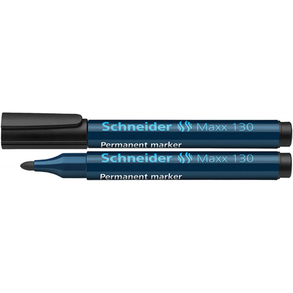 Marker permanentny SCHNEIDER Maxx 130, okrągły, 1-3mm, czarny