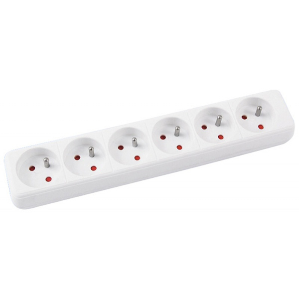 Przedłużacz Office Product, 6 gniazd, 3m, z uziemieniem biały
