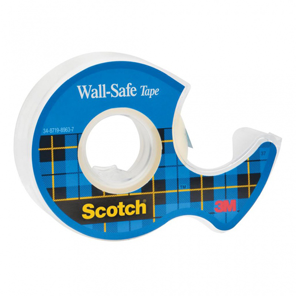 Taśma klejąca SCOTCH Wall-Safe bezpieczna dla ścian na podajniku 19mm 16,5m transparentna