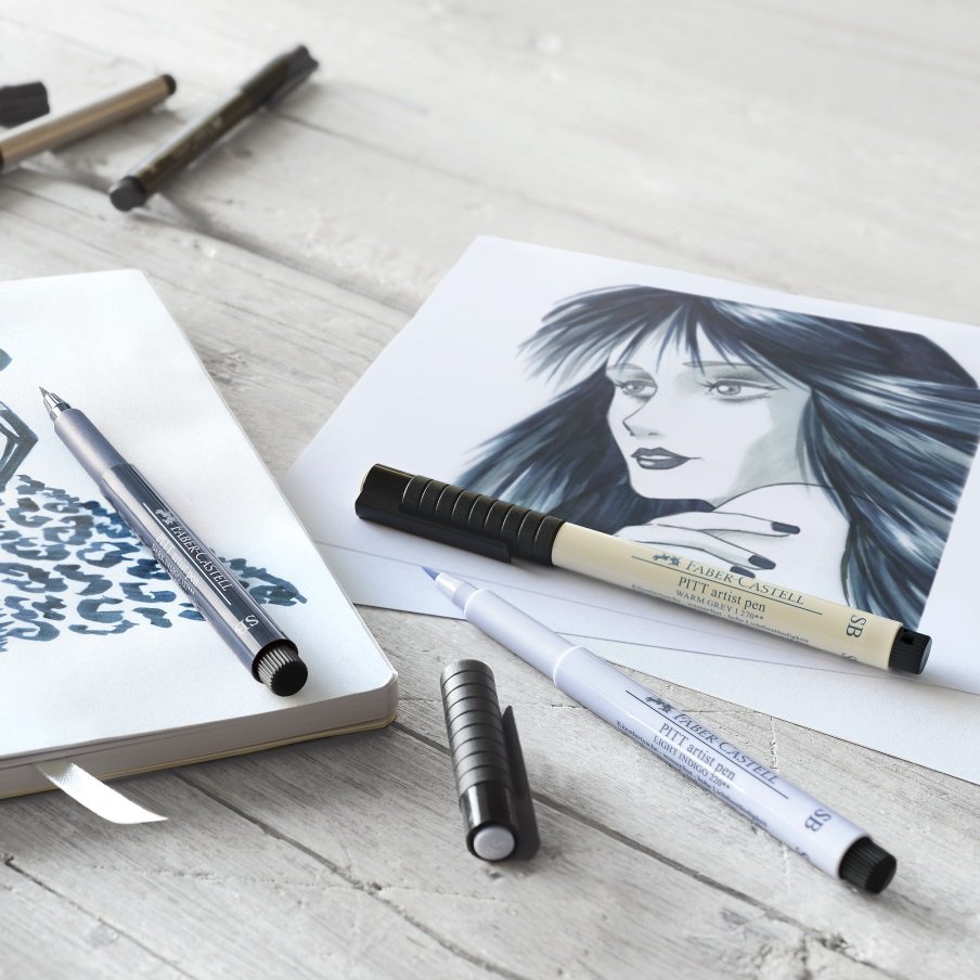 Pisak artystyczny, Pitt Artist Pen Soft Brush, 6 kolorów