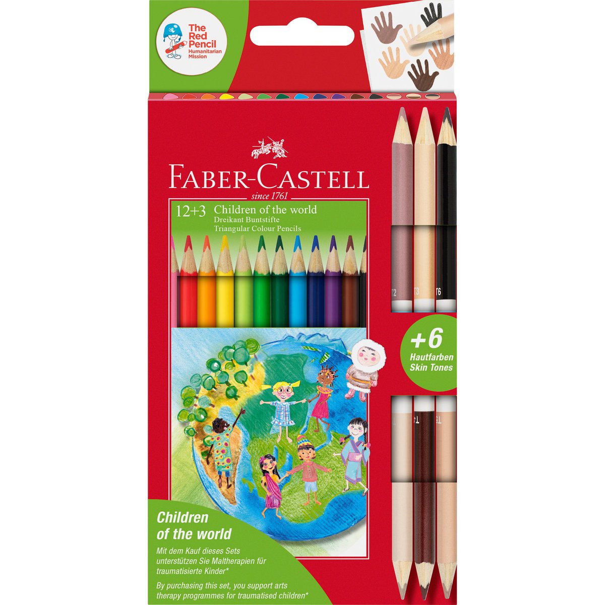 Kredki ołówkowe, trójkątne Edycja "dzieci Świata", Faber-Castell