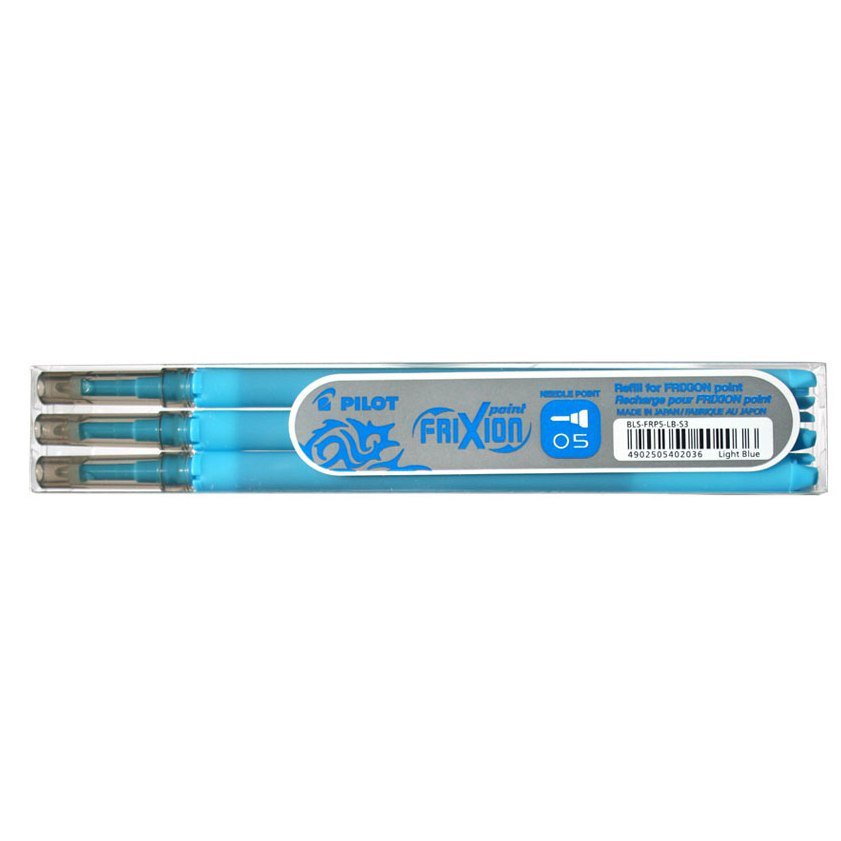 Pilot, Wkład do cienkopisu, Frixion Point Fine, jasnoniebieski, 3 szt.
