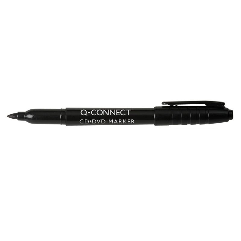 Marker do płyt CD/DVD Q-CONNECT, 1mm (linia), czarny