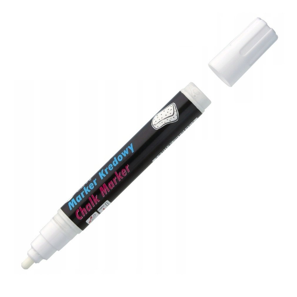 Marker kredowy, 4,5 mm, biały Toma
