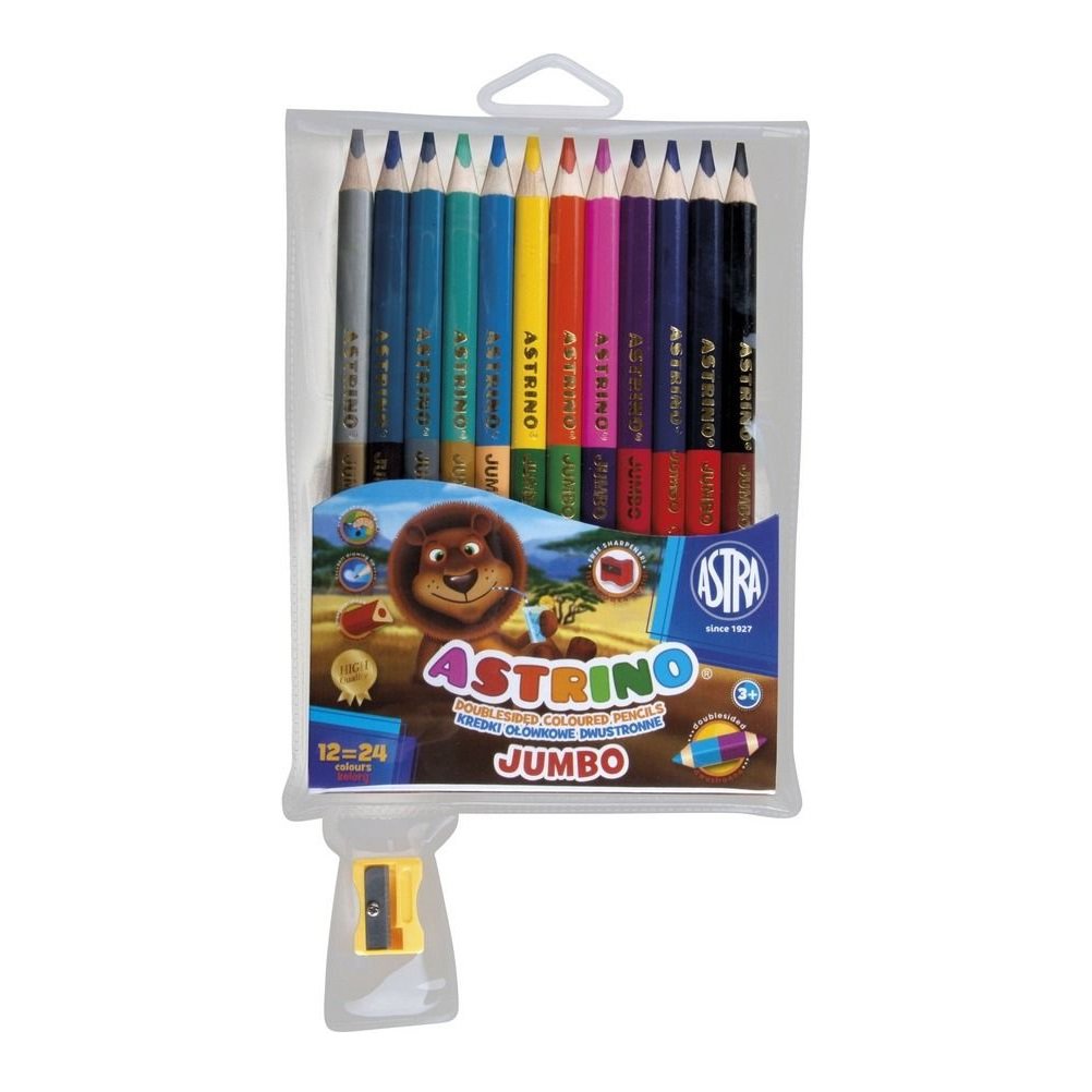 Kredki dwustronne, jumbo, 12=24 kolory