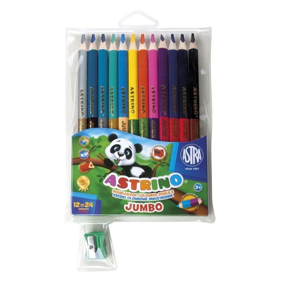 Kredki dwustronne, jumbo, 12=24 kolory