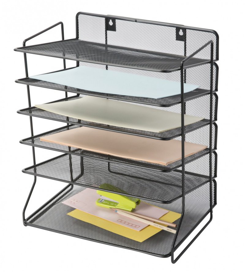 Sorter na dokumenty Q-Connect Office Set, metalowy, 6 półek, czarny