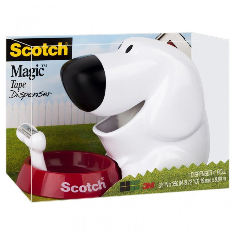 Dyspenser do taśm Scotch w kształcie pieska, taśma GRATIS