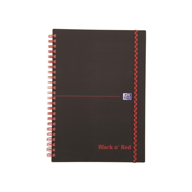 KOŁONOTATNIK OXFORD BLACK& RED A5 70K 90G L8M PP