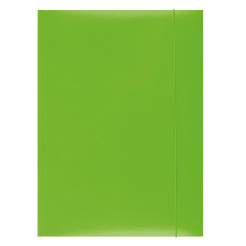 Teczka z gumką OFFICE PRODUCTS, karton/lakier, A4, 350gsm, 3-skrz., zielona
