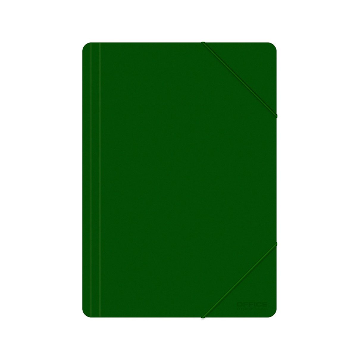 Teczka z gumką OFFICE PRODUCTS, A4, PP, 500mikr., 3-skrz., zielona