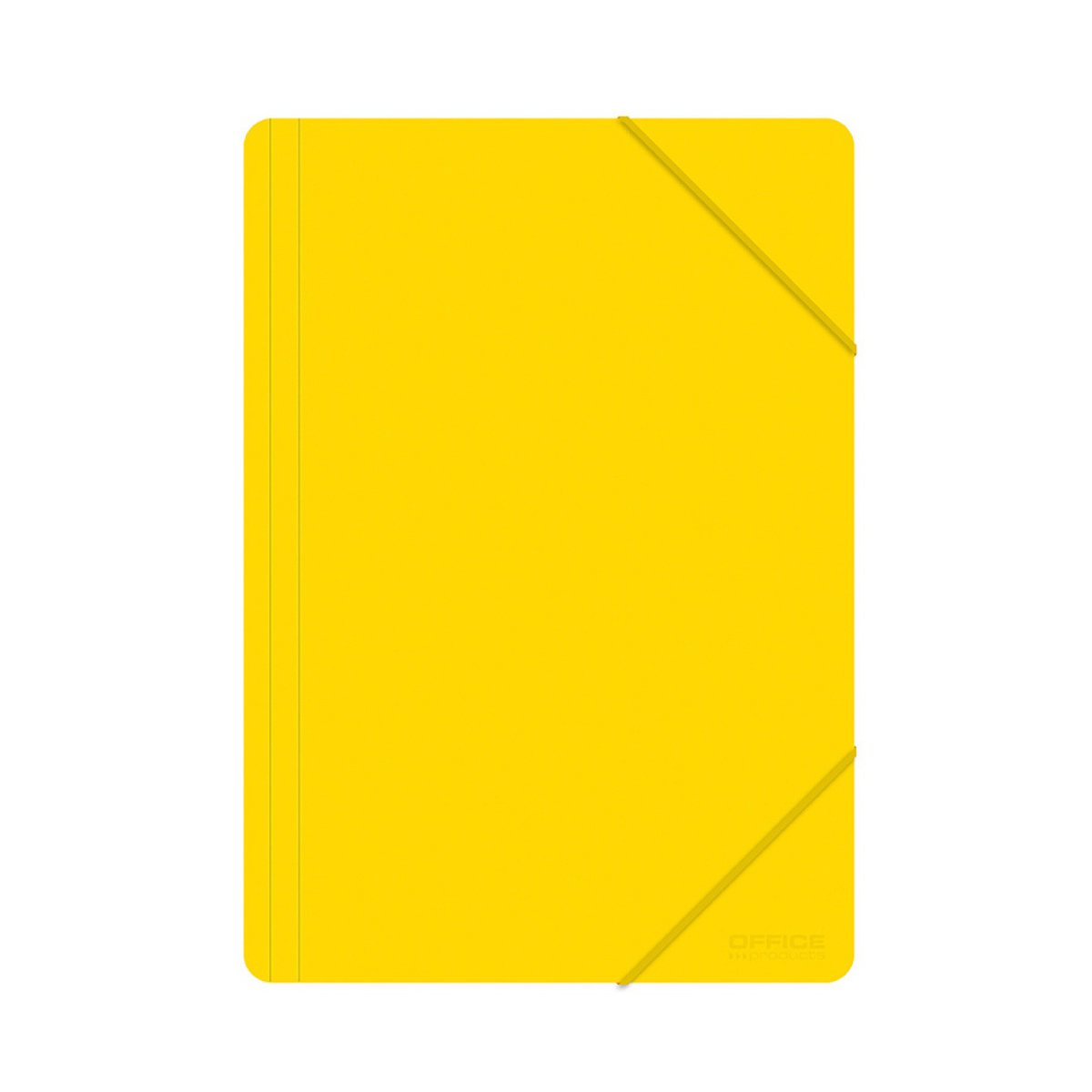 Teczka z gumką OFFICE PRODUCTS, A4, PP, 500mikr., 3-skrz., żółta