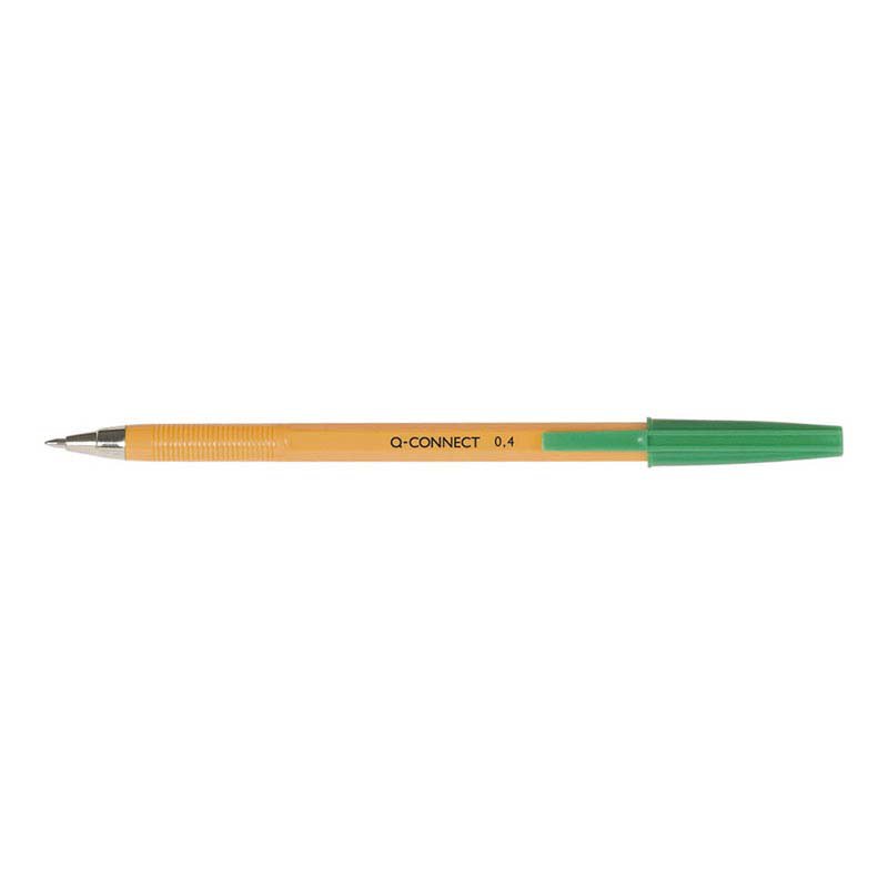 Długopis Q-CONNECT z wymiennym wkładem 0,4mm (linia), zielony