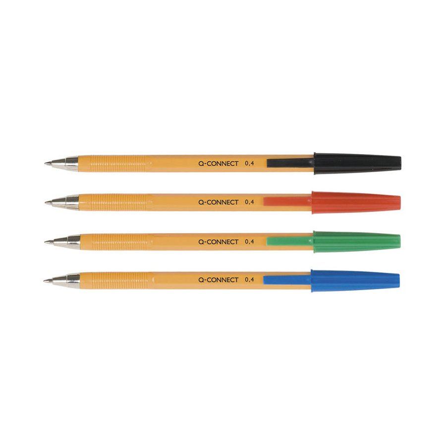 Długopis Q-CONNECT z wymiennym wkładem 0,4mm (linia), zielony