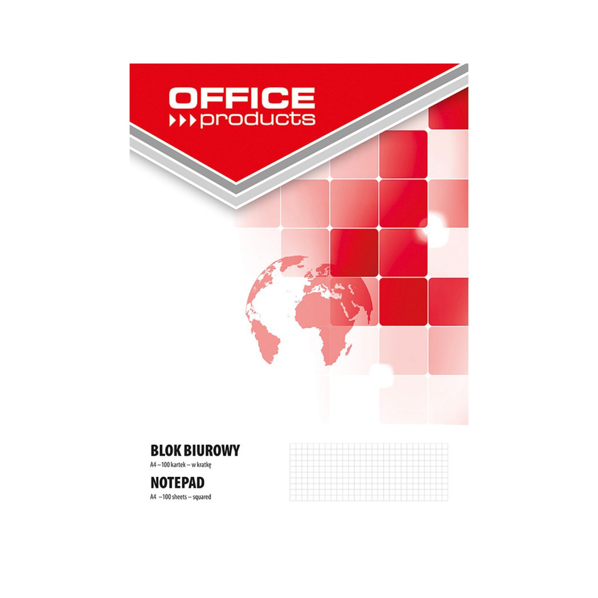 Skorowidz OFFICE PRODUCTS, A4, w kratkę, alfabetyczny, twarda okładka, 96 kart., 70gsm
