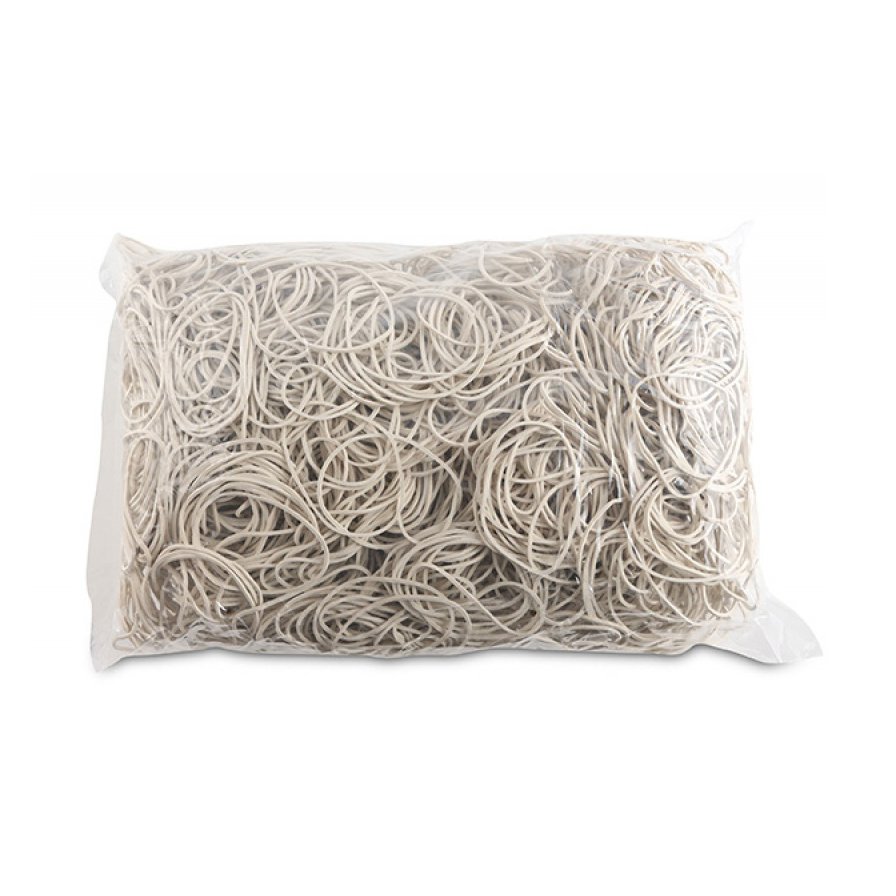 Gumki recepturki OFFICE PRODUCTS, średnica 50mm, 1,5x1,5mm, 60% kauczuku, 1000g, zgrzewka, białe