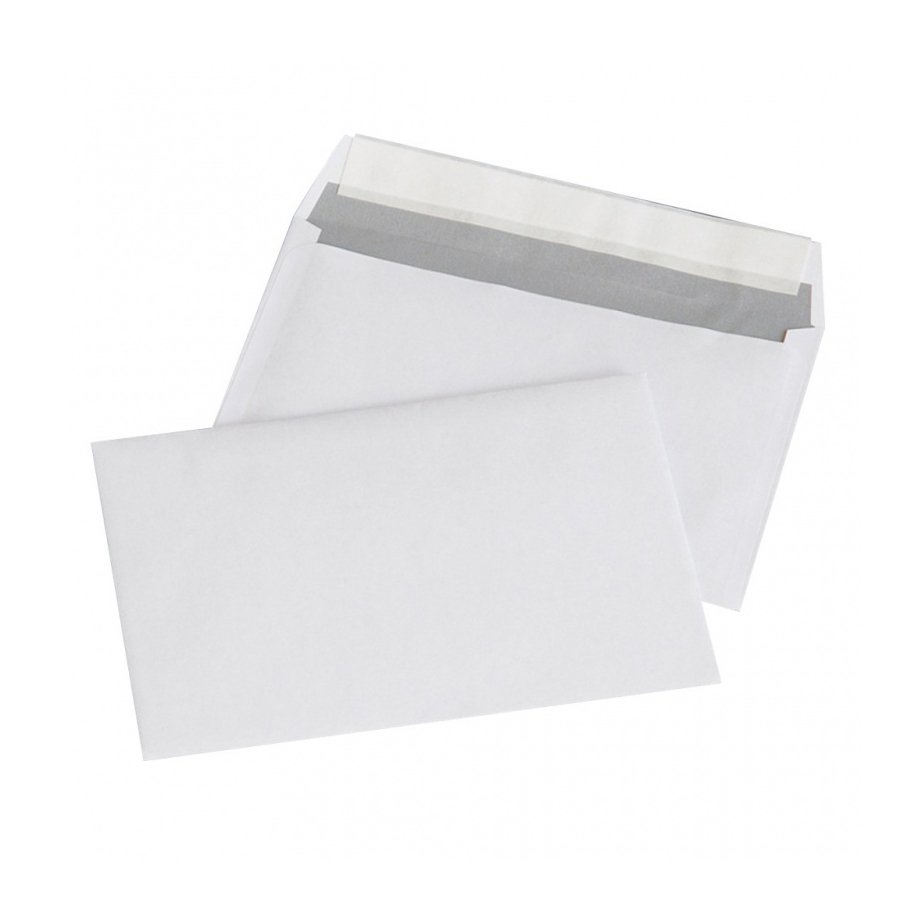 Koperty z taśmą silikonową OFFICE PRODUCTS, HK, C6, 114x162mm, 80gsm, 1000szt., białe