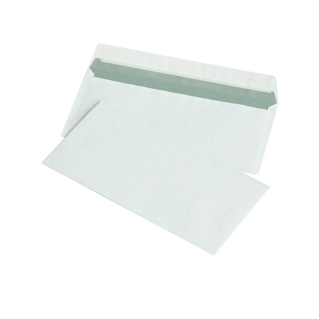 Koperty z taśmą silikonową OFFICE PRODUCTS, HK, DL, 110x220mm, 80gsm, 1000szt., białe