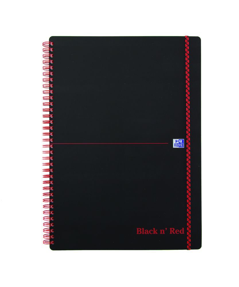 KOŁONOTATNIK OXFORD BLACK& RED A4 70K 90G KR5X5 PP