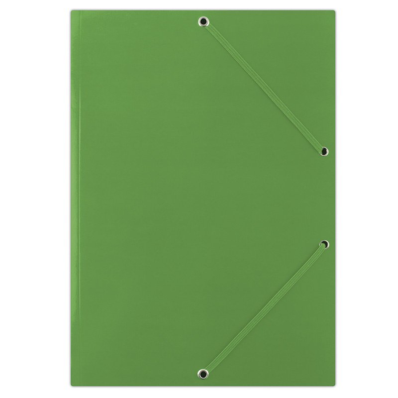 Teczka z gumką DONAU, karton, A4, 400gsm, 3-skrz., zielona