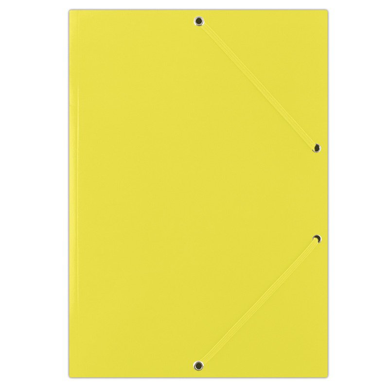 Teczka z gumką DONAU, karton, A4, 400gsm, 3-skrz., żółta
