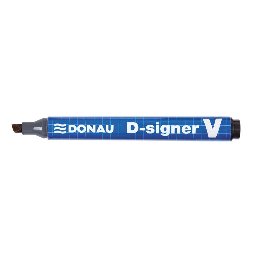 Marker permanentny DONAU D-Signer V, ścięty, 1-4mm (linia), czarny