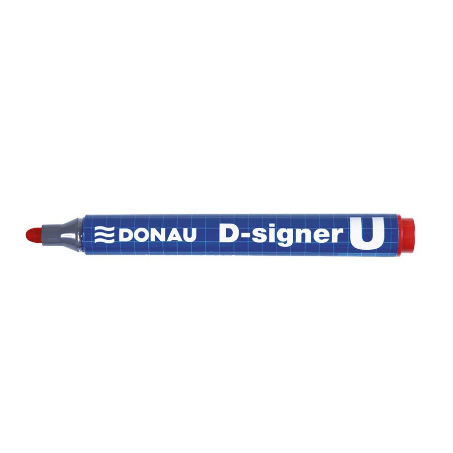 Marker permanentny DONAU D-Signer U, okrągły, 2-4mm (linia), czerwony