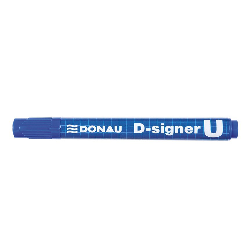 Marker permanentny DONAU D-Signer U, okrągły, 2-4mm (linia), niebieski