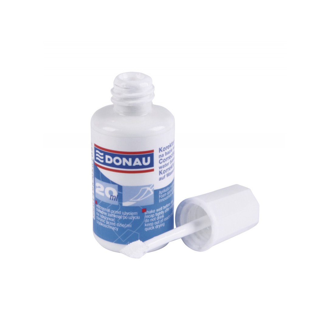 Korektor w płynie DONAU z aplikatorem, 20ml, na bazie wody