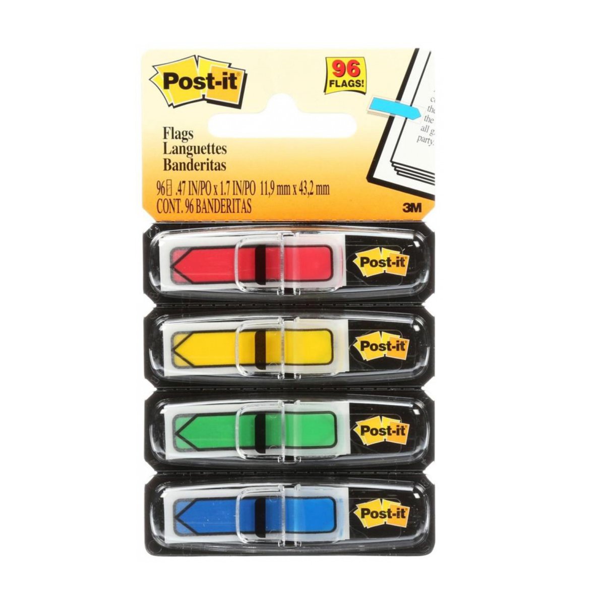 Zakładki indeksujące Post-it® Strzałki 11,9x43,2mm, 4x24 szt