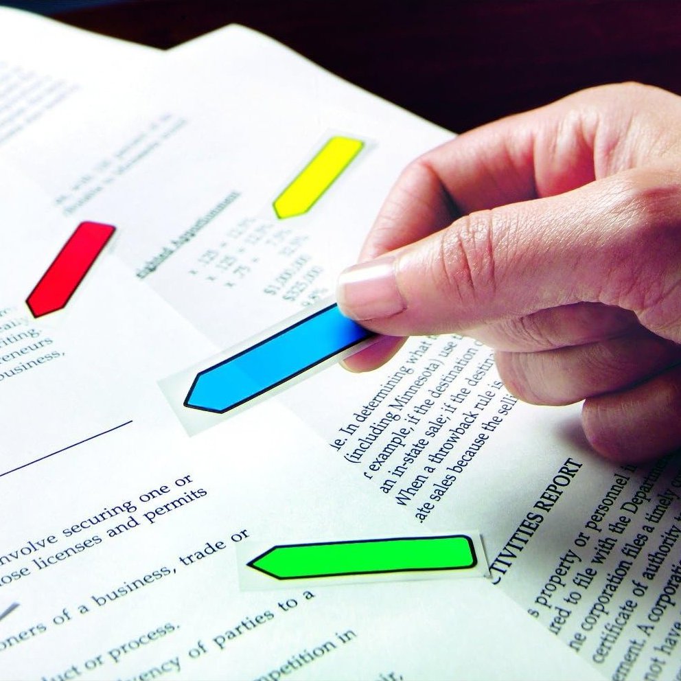 Zakładki indeksujące Post-it® strzałki, 5 kolorów