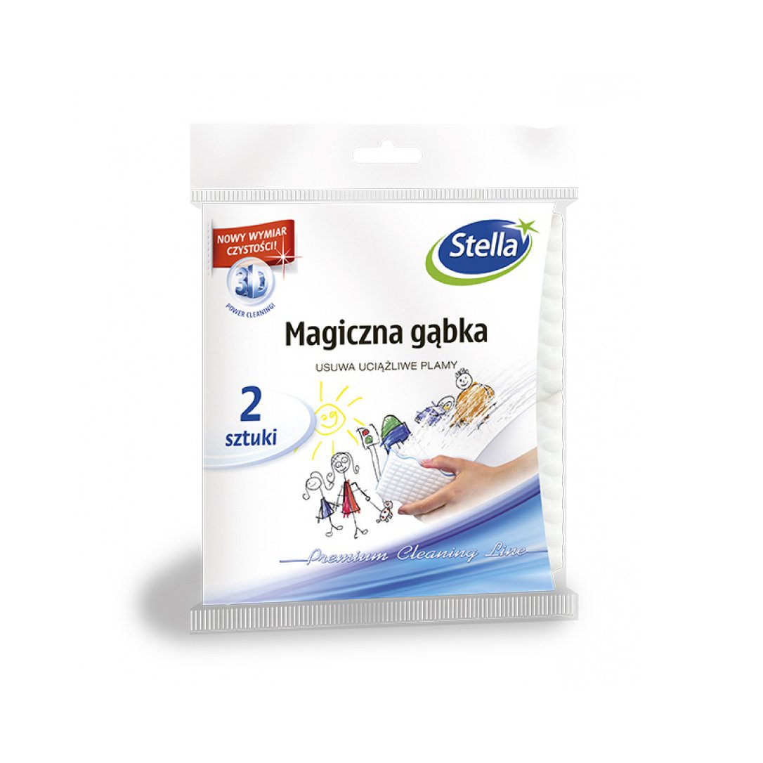 Magiczna gąbka STELLA, 2 szt., biały + niebieski