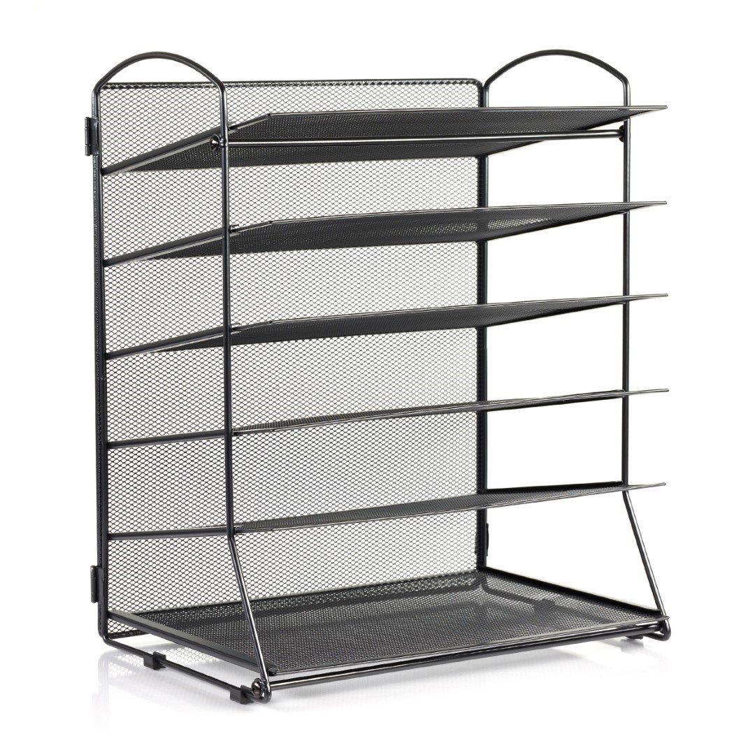 Organizer na dokumenty, sorter, 6 półek A4 metalowa siatka