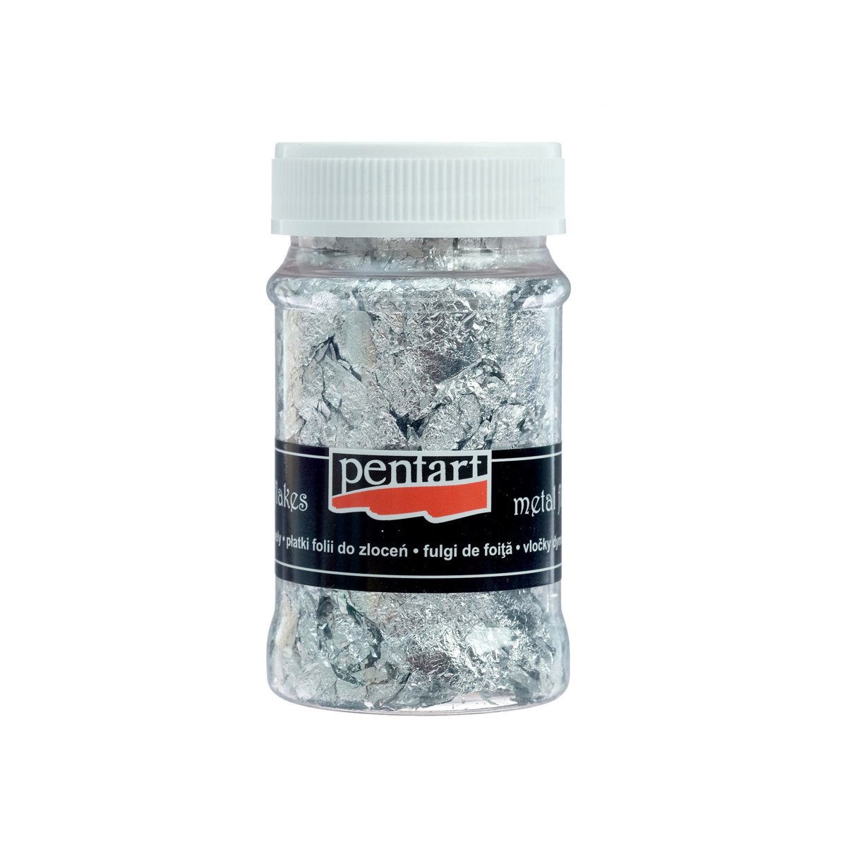 Pentart folia do złoceń w płatkach srebro 100ml