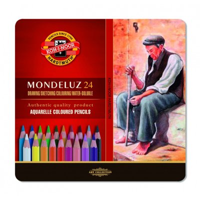 Kredki akwarelowe 24-kol. krajobrazowe Mondeluz 3724 op. metalowe, Koh-I-Noor