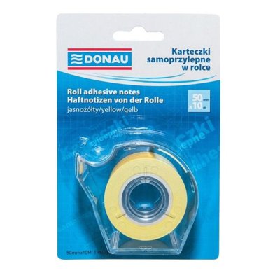 Karteczki samoprzylepne w rolce Donau, 50mmx10m, jasnożółty