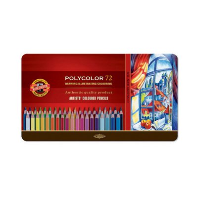 Kredki Polycolor 72 Kolorów  3827 OP. METALOWE