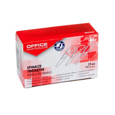 Spinacze trójkątne OFFICE PRODUCTS, 31mm, 100szt., srebrne