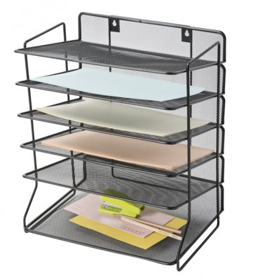 Sorter na dokumenty Q-Connect Office Set, metalowy, 6 półek, czarny