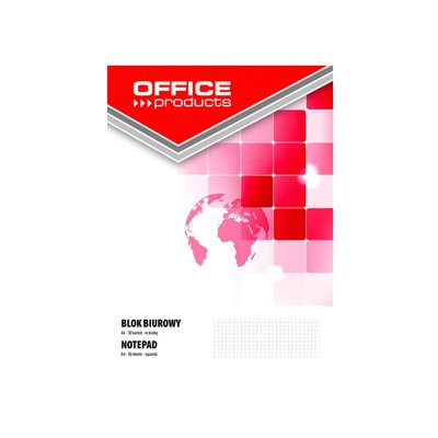 Blok biurowy OFFICE PRODUCTS, A4, w kratkę, 50 kart., 70gsm
