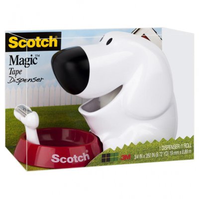 Dyspenser do taśm Scotch w kształcie pieska, taśma GRATIS
