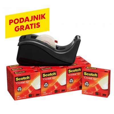 Taśma biurowa Magic Scotch Crystal 19mm 33m 10 sztuk