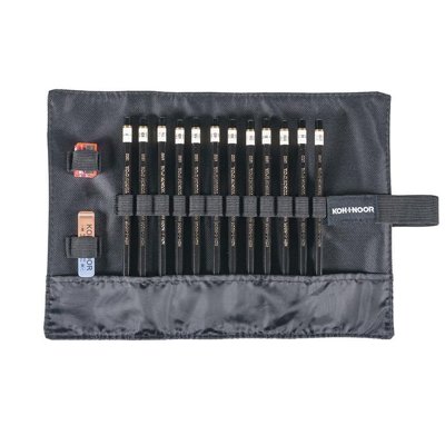 Zestaw ołówków TOISON D'OR 19 w czarnym piórniku 12 szt. 8B-2H, Koh-I-Noor 