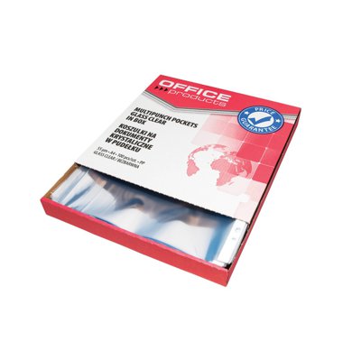 Koszulki na dokumenty OFFICE PRODUCTS, PP, A4, krystal, 55mikr., 100szt., w pudełku