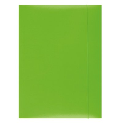 Teczka z gumką OFFICE PRODUCTS, karton/lakier, A4, 350gsm, 3-skrz., zielona