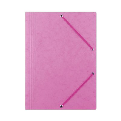Teczka z gumką OFFICE PRODUCTS, preszpan, A4, 390gsm, 3-skrz., różowa